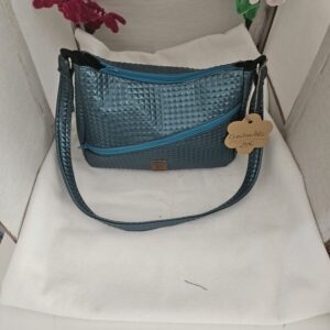 Sac bandoulière simili cuir bleu